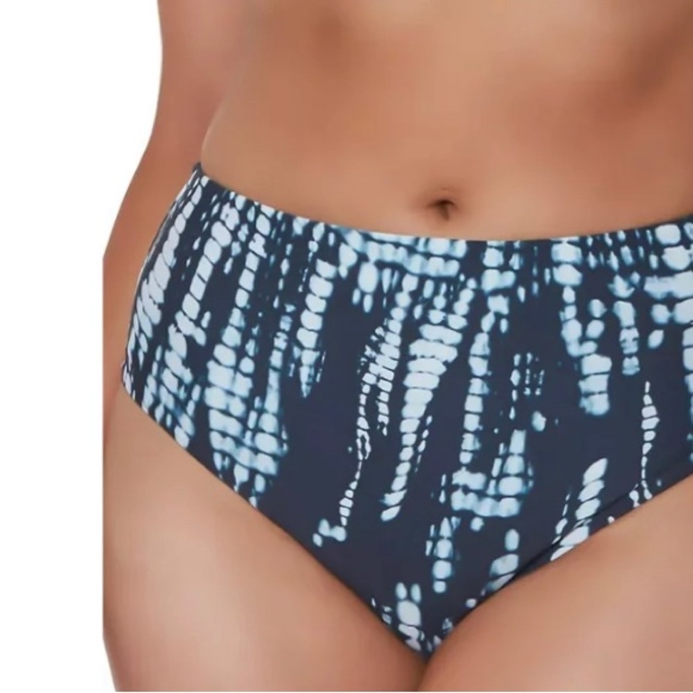 Bar III women’s forever INK WELL Tie-Dyed High-Rise Bikini Swim Bottom size XL